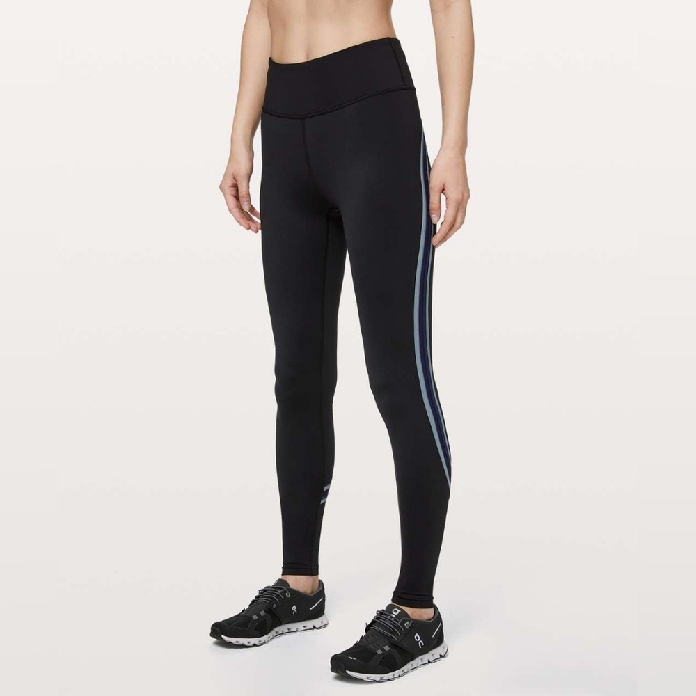 Lululemon Run Crew Tight *28"Black / True Navy / Steam Blue